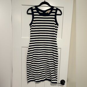 MICHAEL Michael Kors Navy and White Striped Sleeveless Knit Dress